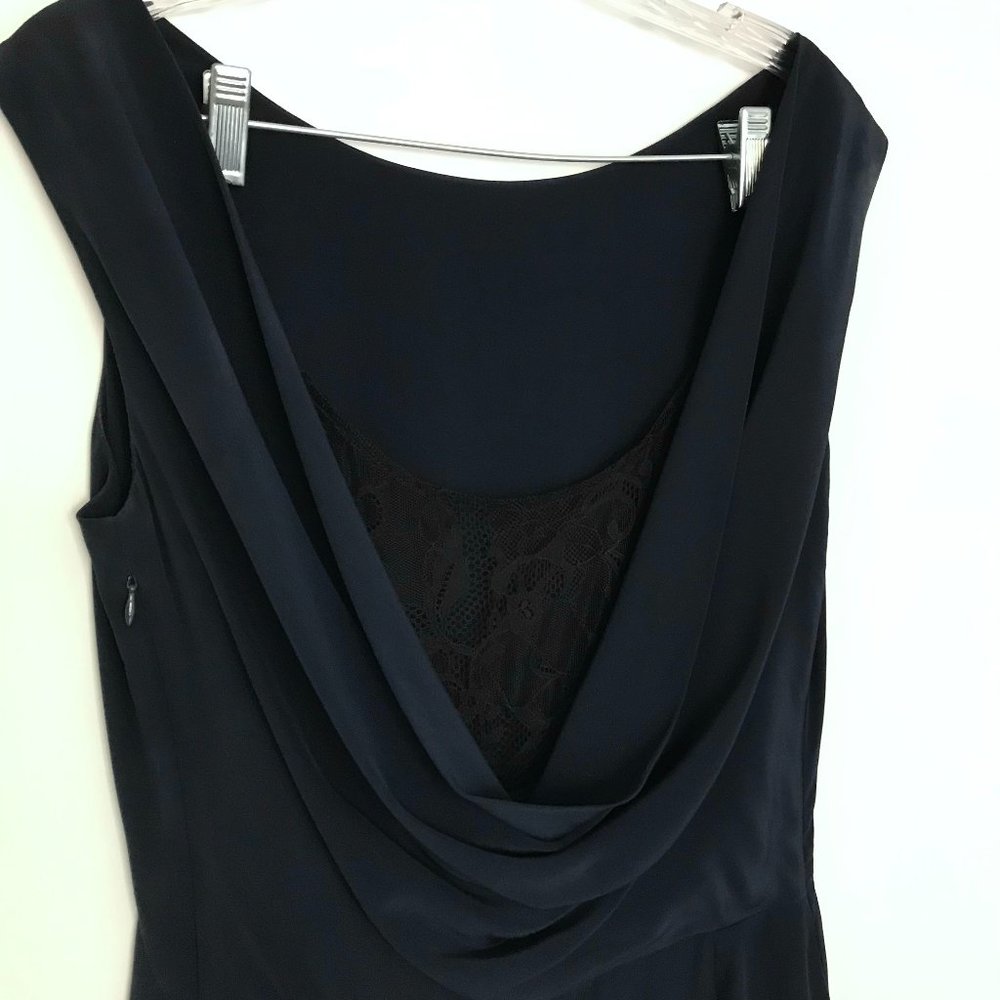 YaYa Aflalo navy silk dress size M